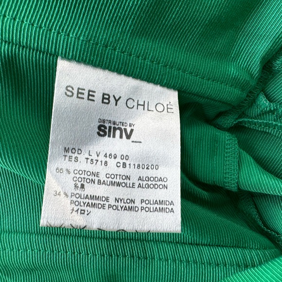 See By Chloe Ottoman Zipper Dress Green Sz 4 - Picture 8 of 13